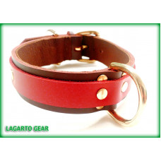 Latigo Collar 1.25 inch wide with 0.75 inch wide accent strap, Deer Liner