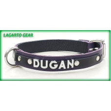 Latigo Collar 1 inch wide with 0.5 inch wide accent strap, Deer Liner