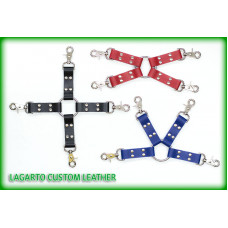 Leather 4 Segment Cuffs Connector Strap